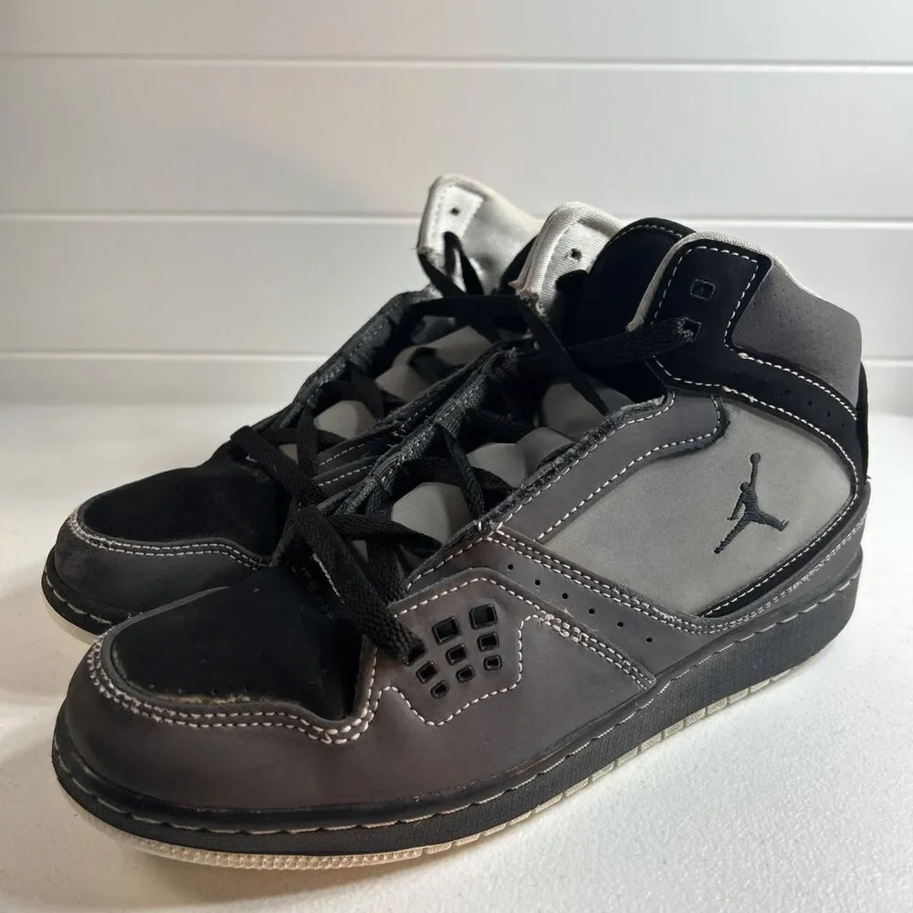 Nike Air Jordan Flight 1 Basketball Shoes Boys 7 Y Gray Leather Sneakers Kids